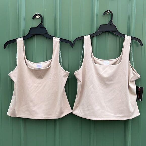 Double Layer Square Neck Tank Top 2-Pack Size XL - Picture 1 of 7